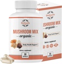 Capsules de champignons mixtes bio Supplément naturel , Cordyceps Sinensis, Reishi, Lion's Mane, Turquie Tail , Immune Support, Vitalité Boost, Non-OGM & Allergène-Free , 90 Capsules