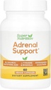 Super Nutrition Support adrénal avec L-Tyrosine, Extrait de Rhodiola, Extrait d'Ashwagandha et Extrait d'Eleuthero, 60 Capsules de Véggie