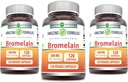 Formules étonnantes Supplément de bromelain (500 Mg) 2400 GDU (120 Capsules de légumes) Non-OGM (sans gluten) Fabriqué aux États-Unis (3 Pack)