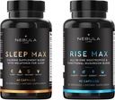 Bestseller Sleep MAX & Rise MAX Professional Bundle All-in-One Premium Nootropics & Functional Mushroom Blend & Calmant Blend for Sleep