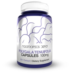 Nootropics Depot Polygala tenuifolia Capsules de 100mg de 100mg de 180 Comte de 20:1 Extrait Yuan Zhi