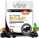 VEV Shilajit Gummies pour les hommes et les femmes $ 1000mg Shilajit & Ashwagandha Gummies avec la mousse de mer & L-Theanine pour l'énergie, la vitalité et l'équilibre du stress $ Vegan, Pas de sucre ajouté $ 90 Compte pour le bien-être quotidien