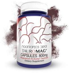 Nootropics Depot Tauromag Capsules : 800mg Magnésium N-acétyl Taurinate : 90 Nombre