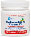 Globe Hydrocortisone Crème de force maximale 1% p/Aloe, 16 oz, Crème anti-démangeaison pour rougeur, gonflement, démangeaisons, rash, Bug/Mosquito Bites, Eczéma, Hémorroïdes et plus, 16 oz Jar