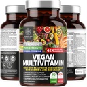 N1N Multivitamine à base végétale Premium [42 ingrédients puissants] Multivitamines quotidiennes masculines et féminines avec légumes et fruits bruts, probiotiques, alfalfa, échinacée, spiruline et enzymes digestives, 90 comprimés