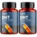 DHT Blocker pour hommes avec Saw Palmetto & Biotin, Formule de croissance des cheveux dans les capsules à remplissage liquide, Suppléments de perte de cheveux, Vitamines de repousse des cheveux, Mélanges à base de plantes propriétaires - 90 capsules(2 bouteille)