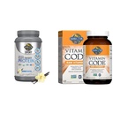 Garden of Life Bio Vegan Sport Protéines Poudre, Vanille, 30g - Probiotiques, BCAAs pour la récupération après l'entraînement 19 portions + code de vitamine brute Vitamine C, 120 capsules de légumes