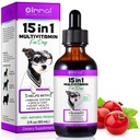 15 en 1 Multivitamine de Chien, Multivitamine de Chien Multi Liquide Tout-En-Un pour Chien, Vitamines de Chien et Supplément avec Digestion, Immunité, Allergie Skin & Coat Support, Hip & Joint, Tous les âges, Breeds 2 oz
