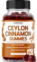 Ceylan Cinnamon Gummies (60 comte) Cider de pomme Vinaigre Cinnamon, Turmeric, Berberine & Ginseng pour Digestion Soutien général au bien-être - Suppléments Ceylan - Vegan Safe & USA Made