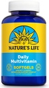 Multivitamine quotidienne de la vie de la nature pour les hommes et les femmes - Multivitamine complète avec fer - Valeur quotidienne de la plupart des vitamines et minéraux essentiels - Énergie saine et soutien immunitaire - 60 portions, 120 softgels