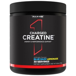 Règle 1 Créatine chargée - Supplément d'entraînement multi-fonctions avec créatine, électrolyte et mélanges d'énergie pour le support d'intensité, de performance et d'hydratation (30 portions, lémonade Razz bleu)