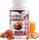 GreeNatr Complete Champignon Supplément -10 en 1 Complexe avec Manille de Lions, Cordyceps, Shiitake, Chaga, Turkey Tail pour le support immunitaire, mémoire, focus et booster l'énergie naturelle - 60 Capsules (1 bouteille)
