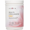 Alaya poudre multicollagène - Type I, II, III, V, X poudre hydrolysée de peptides de collagène avec MSM + GC (Vanilla)