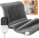 Plaque de chauffage électrique pour les crampes d'époque - 35"x20" XL Grandes plaques chauffantes pour le dos, le cou, l'épaule et les jambes de soulagement de la douleur, option de chaleur humide, machine lavable, 6 réglages de chaleur, fermeture automatique, velours doux