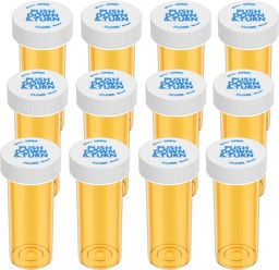 Bouteilles de pilules en plastique vide avec bouchons résistants à l'enfant (12 Pack), 8 Dram Petits contenants de médicaments pour flacons d'ordonnance