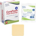 Dynarex 3011 CuraMousse Mousse Dressing, Non-Bordered, Stérile, Fournit Cushioned and Moist Wound Care, 2" x 2", Pack de 10