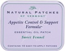 Patchs naturels du Vermont Patchs pour le corps d'huiles essentielles suppresseurs d'appétit, fenouil doux, étain 10-Count