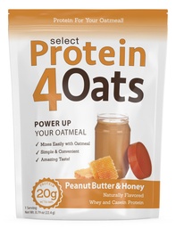 PEScience Protein4Oat, poudre de protéines pour faire une délicieuse farine d'avoine protéinée, avec lactosérum et la caséine, sans gluten, beurre d'arachide et miel, 12 portions