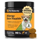 Allergie Santé de la peau – Allergie Démangeaisons Relief & Immune Support Mâcher avec de l'huile de poisson, des probiotiques et de la vitamine E – Aide à réduire l'effusion normale, Soothe Sensitive Peau, et la santé digestive (Salmon Flavor, 90 Ct)