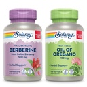 SOLARAY Berberine et huile d'Oregano Bundle - Berberine HCl de l'Indian Barberry Plus supplément huile d'Oregano pour un puissant soutien au bien-être - 100 VegCaps/120 Softgels