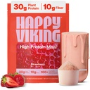 Happy Viking Strawberry Protein + Superfoods Powder, Created by Venus Williams, 20G Protein, Low Carb, Keto, Vegan, Sans gluten, Non-OGM, Superfoods, Remplacement complet des repas, 1 boîte (24 oz.)