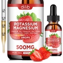 Supplément de citrate de magnésium potassique, gouttes de citrate de magnésium liquide 500mg avec Ashwagandha, Calcium, zinc, vitamine D3, B6, B12, CoQ10 - Soutien Calme et Bone et Muscle et Immune Santé Vegan 2 fl oz