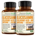 Sulfate de glucosamine avec acide hyaluronique, boswellie, poivre noir et supplément MSM – Suppléments articulaires 5-en-1 pour les hommes et les femmes – Santé conjointe, mobilité et force osseuse – ASF Admissible 2 Pack