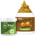 Pet MD Dog Ear Cleaner Wipes + Riley's Calmer le beurre d'arachide pour chiens