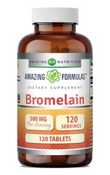 Formules étonnantes Bromélain 500 Mg (300 GDU) , Supplément de comprimés , Non-GMO , Sans gluten , Fabriqué aux États-Unis (1 Pack , 120 Compte)