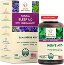 Formule d'aide au sommeil naturelle à la racine valériane pour les adultes avec la casquette biologique, la lobelia et plus - 90 capsules - de Dr Marco Sikaffy