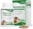 Salate Lion's Mane Supplément Extrait de Champignon Biologique pour Mémoire et Focus, Immune Support Capsules Cerveau, Extraits Corps 100% Fruits, Pas de Supplément de Champignon Vegan Mycelium (90 Caps)