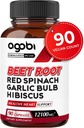 Capsules de racine de betterave 5in1 - Ajouté avec des épinards rouges, bulbe d'ail biologique, Hibiscus et poivre noir - Support pour la production d'énergie, système immunitaire et santé digestive - 90 Capsules Vegan
