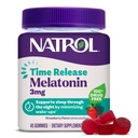 Délivrance de temps de Natrol Gommies de mélatonine, Soutien au sommeil pour les adultes, Suppléments de mélatonine de 3 mg pour Soutien au sommeil, 45 Gommies aromatisées aux fraises, jusqu'à 45 jours