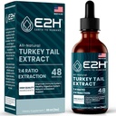 Extrait de champignons de la queue de dinde - Absorption plus rapide que la dinde Capsules ou poudre de champignons de la queue - Système immunitaire tout naturel et support digestif- Véritables champignons de la dinde Tail - 2 Fl Oz par E2H