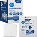 MED PRIDE Gauze stérile Dressing Pads, 12 Ply coton très absorbant, emballé individuellement, sans bâton, suppression sans douleur (3x3 pouces (paquet de 100))