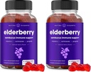 NutraChamps Gommies de mûrier avec vitamine C, propolis et échinacée - Système immunitaire Soutien Vitamines pour adultes et enfants - Max Strength 200mg Sambucus Antioxydant (paquet de 2)