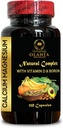 Complexe de magnésium de calcium - vitamines de soutien immunitaire, suppléments de calcium pour les femmes de plus de 50 ans, supplément de construction de os, minéraux pour le soutien des os, sans gluten, non-OGM - 1 bouteille 120 capsules