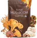 Café de champignons, 6 champignons adaptogènes avec la Mane de Lion, Reishi, Cordyceps, Shiitake, King Trumpet & Turkey Tail, Poudre de café instantanée pour l'énergie, Digestion et soutien immunitaire, 30 portions