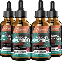 2000MG Glutathion liposomique gouttes liquides, absorption ultra élevée, désintoxication naturelle, système immunitaire et peau Supprot*, L-glutathion, vitamine C et acide hyaluronique, capsules Alternative, 8.08 OZ