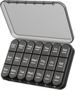 Daviky Pill Organizer 3X par jour, hebdomadaire Pill Box 7 jour, cas de pilule de voyage avec de grands contenants, cas de pilule léger pour les vitamines, médicaments, suppléments et huiles de poisson (noir)