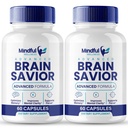 Cerveau Sauveur Suppléments Cerveau pour la mémoire et les capsules de focus, BrainSavior Formule avancée Brain Health Support - Force maximale Nootropics Brain-Savior Tous les avis de soutien naturel (2 Pack)