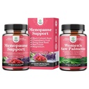 Ensemble de complément de ménopause pour les sueurs de nuit, les flashs chauds et les échangismes avec Dong Quai, Chaste Berry & Black Cohosh Root et Saw Palmetto pour les femmes 500mg DHT Blocker avec Maca Root & Biotin