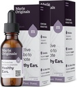 Marie Originales Huile d'oreille naturelle gouttes de Mullein Huile d'ail gouttes d'oreille pour la prévention des infections, gouttes d'oreille à base de plantes pour adultes, enfants et animaux de compagnie, douleurs d'oreilles et enlèvement de cire, remèdes à l'oreille (2 pack)