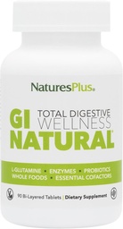 Natures Plus GI Natural Total Digestive Wellness - 90 comprimés bi-layered, pack de 2 - avec L-glutamine, probiotiques, prébiotiques et enzymes - Sans gluten - 60 portions totales