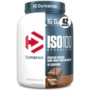 Dymatiser la poudre de protéines de lactosérum ISO100, Fudge Brownie, 25g de protéines, 3 livres, 5,5g BCAA, moins de 120cal, sans gluten, 1g de gras, 1g de sucre, 2g de glucides (42 portions)
