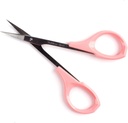 Ciseaux pour sourcils Ciseaux de groom 4 pouces Courbés Ciseaux de lache pour sourcils Extensions de cils Acier inoxydable 1PC (Pink Curved)