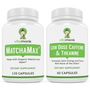 VitaMonk Energy & Focus Bundle: MatchaMax Capsules de Matcha Bio Japonaises Basse Dose Caféine et Theanine