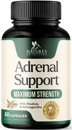 Suppléments de soutien adrénal Complexe Cortex, Meilleur supplément énergétique, Soutiens Cortisol Santé & Niveaux d'énergie, Ashwagandha quotidien pour les femmes et les hommes, Soutiens Adrénal Fatigue & Système immunitaire, 60 Capsules