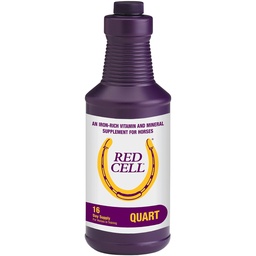 Cheval santé globule rouge, supplément de vitamine liquide-iron-minéral pour les chevaux, aide à combler les écarts nutritionnels importants dans l'alimentation des chevaux, 1 Qt., 32 Oz., 16 jours d'approvisionnement