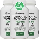 PRISTINE'S Tongkat Ali 1000mg 180 Day Supply (3 Pack) - Support de performance sportif - Lean Mass Muscle Building supplément à base de plantes pour les hommes et les femmes - végétalien, sans gluten, sans OGM